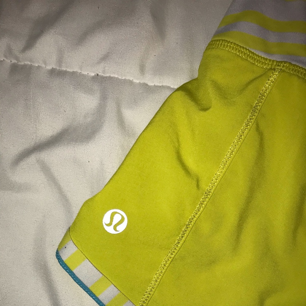 Rare yellow & blue lulu lemon shorts
